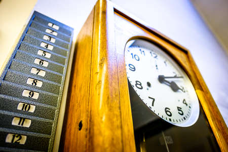 old attendance clock - close up