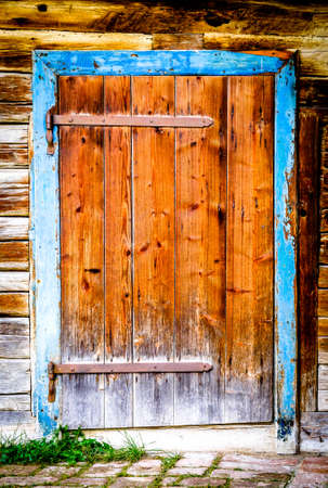 beautiful old wooden door - close-upの写真素材