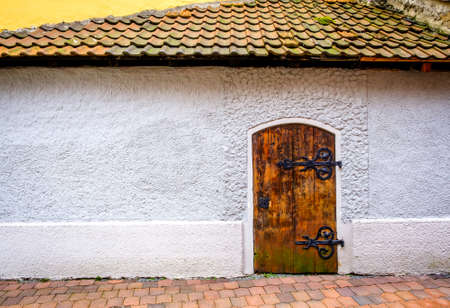 beautiful old wooden door - close-upの写真素材