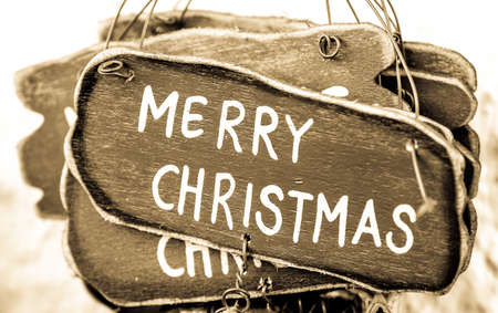 old fashioned christmas decoration - merry christmas