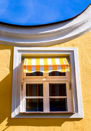 old window at a historic buildingの写真素材