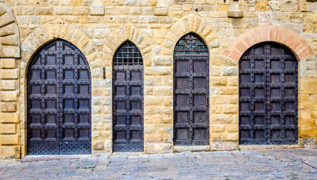 old entrance door and plantsの写真素材