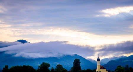 typical church at the european alpsの写真素材