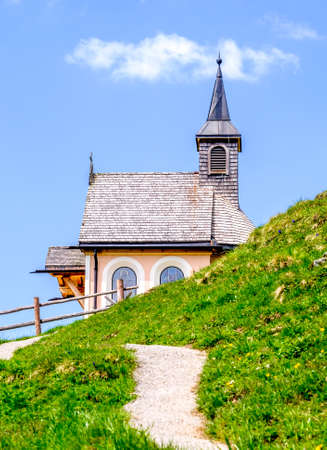 typical church at the european alpsの写真素材