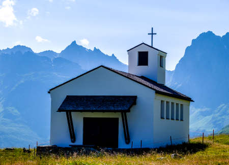 typical church at the european alpsの写真素材