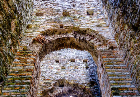 beautiful old archs at a historic buildingの写真素材