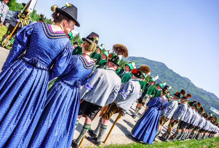 BICHL, GERMANY - MAY 6: a typical traditional bavarian parade for a saints day, called patronatstag,...