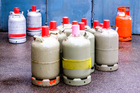 Group of propane gas bottlesの写真素材
