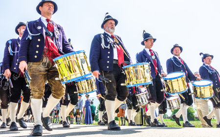BICHL, GERMANY - MAY 6: a typical traditional bavarian parade for a saints day, called patronatstag,...