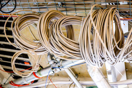 cable chaos at a construction site