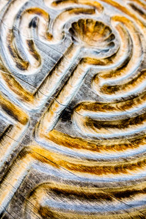 close up of a wooden mazeの写真素材