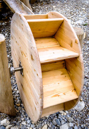 wooden water toy at a playground
