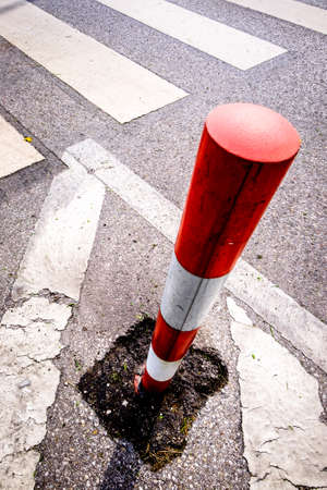 zebra crossing at a streetの写真素材