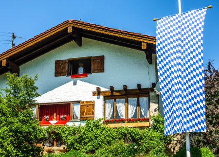 typical old farmhouse at the european alpsのeditorial素材