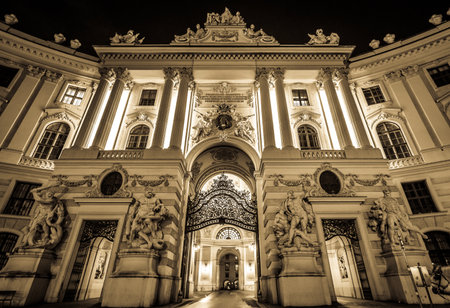 the famous hofburg building in vienna - austriaのeditorial素材