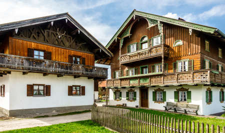 typical old bavarian farmhouse near munich - germanyの写真素材