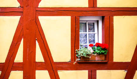 old half-timbered facade in austriaの写真素材