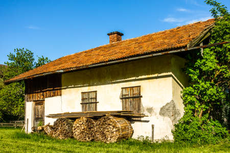 typical old bavarian farmhouse near munich - germanyの写真素材