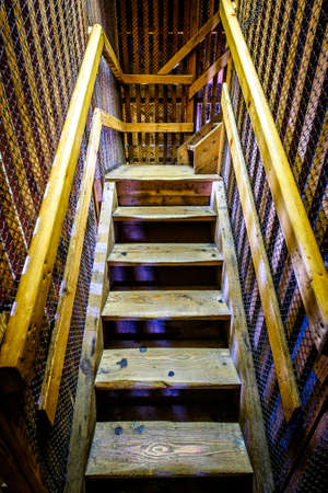 old staircase at a historic buildingの写真素材