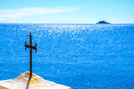 beautiful old cross - close up photoの写真素材