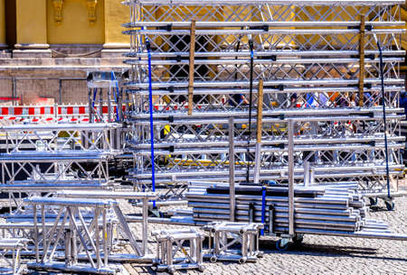 modern scaffolding at a construction siteの写真素材