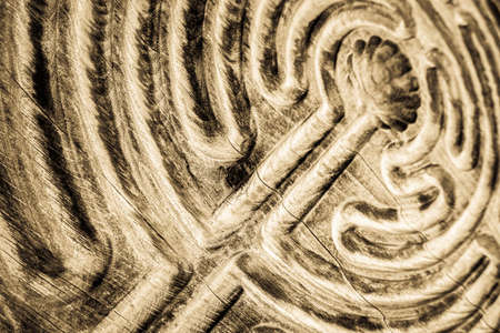 close up of a wooden mazeの写真素材