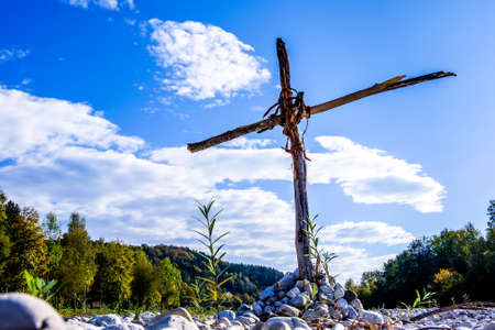 beautiful old cross - close up photoの写真素材