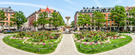 munich, germany - june 11: famous old buildings at the gaertnerplatz in munich, germany on june 11, 2018のeditorial素材