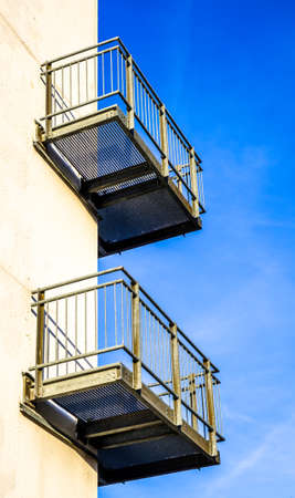 old balcony at a historic buildingの写真素材