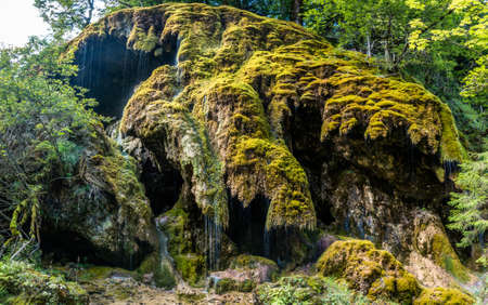 famous schleierfaelle waterfalls in bavariaの写真素材