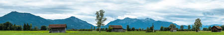 panorama of the european alps near benediktbeuern - bavaria