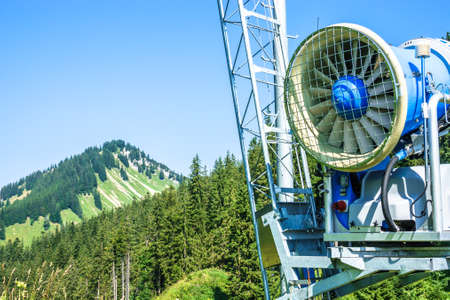 modern snow cannon at the european alpsの写真素材