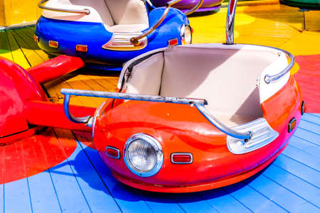 old carousel cars - close upの写真素材