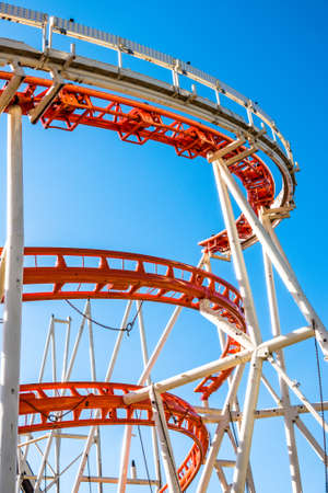 incomplete rollercoaster at the oktoberfest in munich - germany
