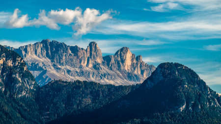 view from overbozen am ritten near bolzano in italyの写真素材