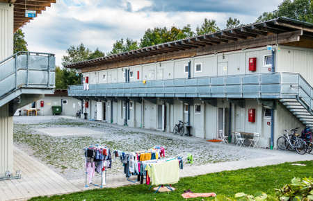 new gray mobile home containerの写真素材