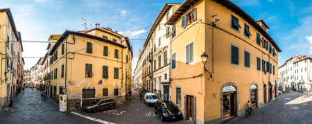 Lucca - Italy, September 19: beautiful old facades in the famous old town of lucca on september...