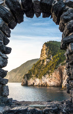 famous cliff at portovenere - italyの写真素材