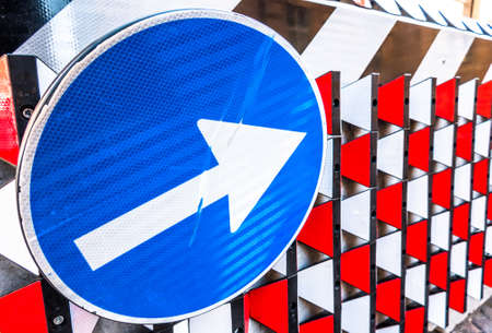 road marker at a construction site