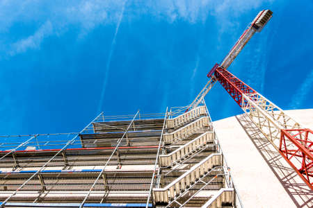 modern scaffolding at a construction site