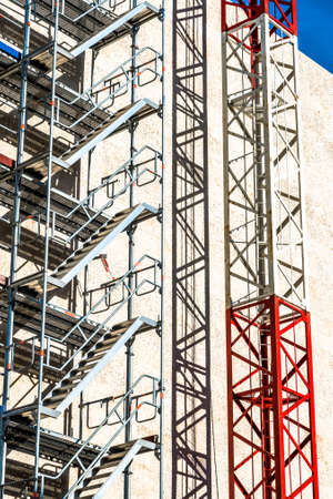 modern scaffolding at a construction siteの写真素材