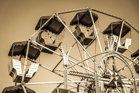 famous ferris wheel at the oktoberfest in munichの写真素材