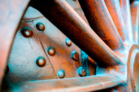 wheel of an old train - photo