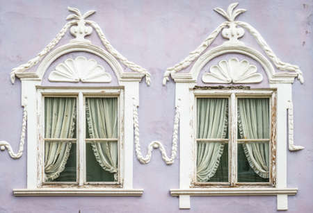 beautiful old window at a houseの写真素材
