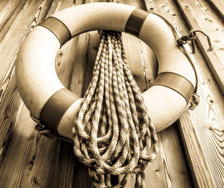 lifebelt at a fishing hut near vienna