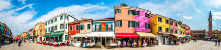 Burano, Italy - March 11: famous old town of the village burano in italy near venice on March 11, 2019のeditorial素材