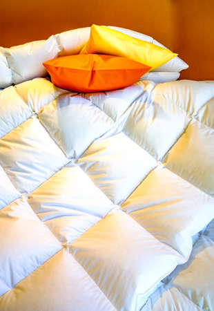 new bedding at a roomの写真素材