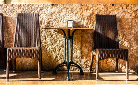 typical italian sidewalk restaurant - photoの写真素材
