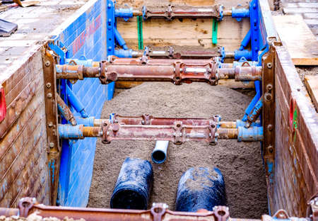 construction site at a sidewalk