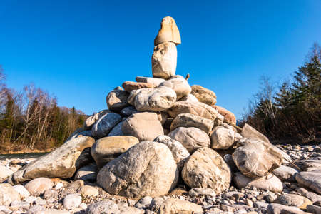 nice stack rocks at the kaunertal in austria